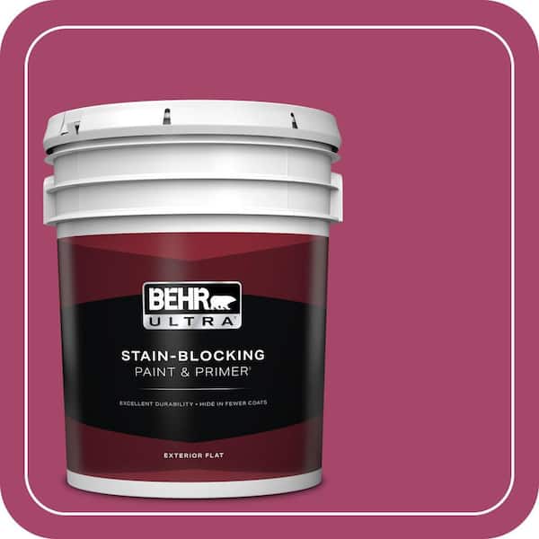 BEHR ULTRA 5 gal. Home Decorators Collection #HDC-SM14-1 Fuschia Flair Flat Exterior Paint & Primer