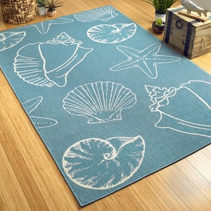 Amalie Light Blue 1 ft. 9 in. x 3 ft. Indoor/Outdoor Area Rug