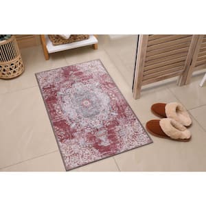 Rust Red 2 ft. x 3 ft. Machine Washable Vintage Area Rug