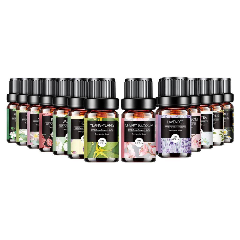 14-Pack 5ml. Fragrance Oil for Diffusers, Floral Essential Oils Set with Lavender, Geranium, Rose, Jasmine and More price history on PriceWatchPro