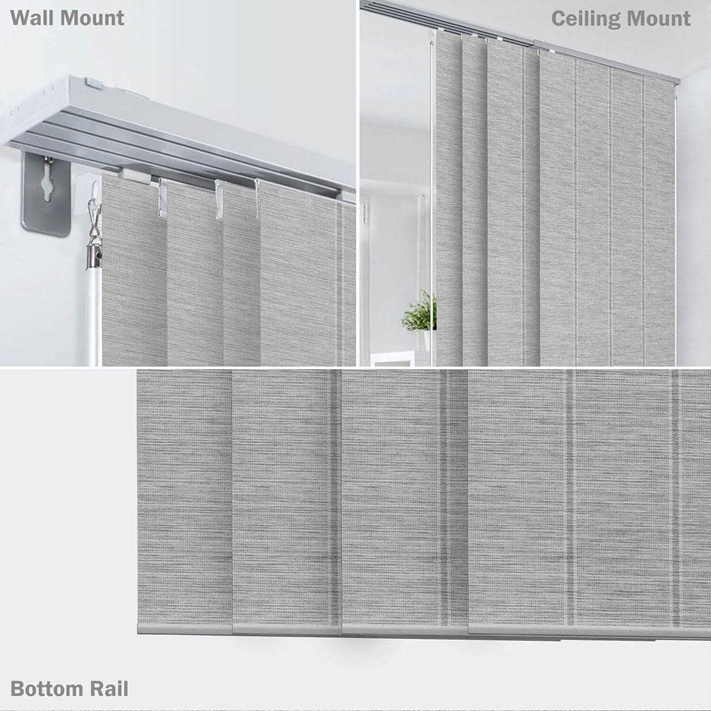 Airo Gray Cordless Sheer Woven Panel Track Blind