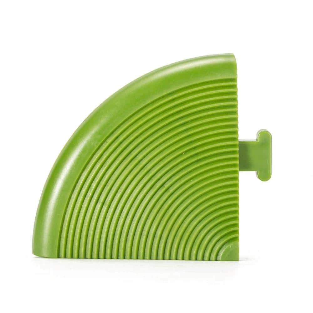 Green Plastic Interlocking Deck Tile Edge Kit, 12" x 3"