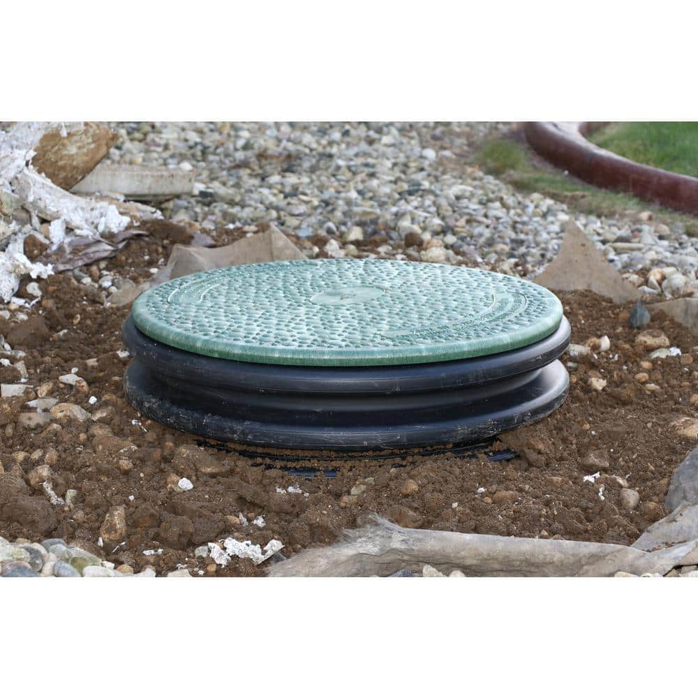 23.5" Diameter Black and Green HDPE Septic Tank Riser Kit