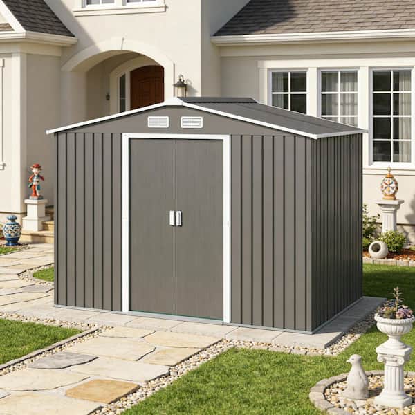 Sudzendf 6 ft. W x 9 ft. D Metal Outdoor Storage Shed with Double