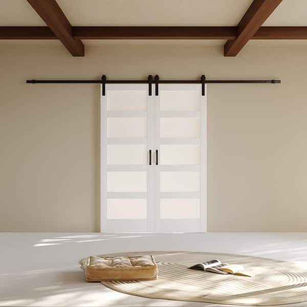  ARKHJEM Double 30''x84'' Frosted Glass Barn Door x 2