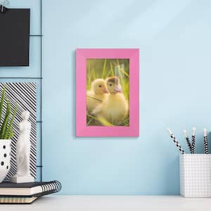 Grooved 4 in. x 6 in. Pink Picture Frame