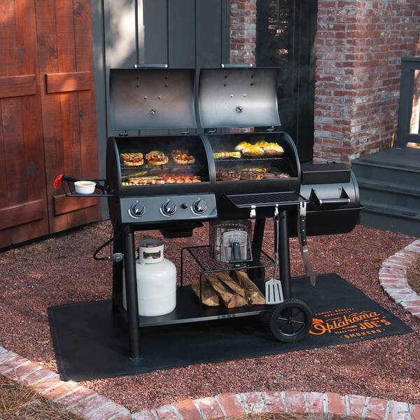 OKLAHOMA JOE S 3 Burner Canyon Combo Charcoal and Gas Smoker and