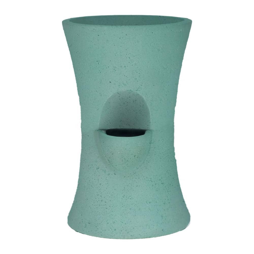 MPG 5 in. dia x 8 in. H Stone Plain Vase Self Watering Decorative Pot