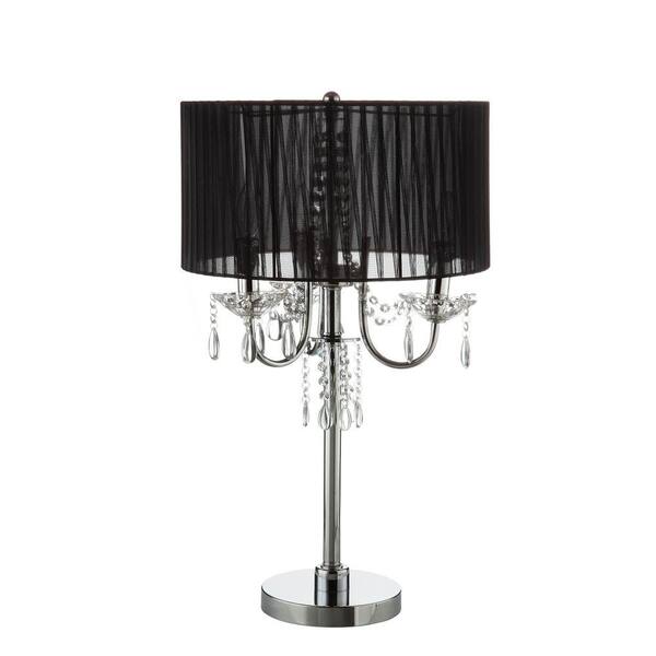 HomeSullivan 27.5 in. Chrome Table Lamp with Black Shade-DISCONTINUED
