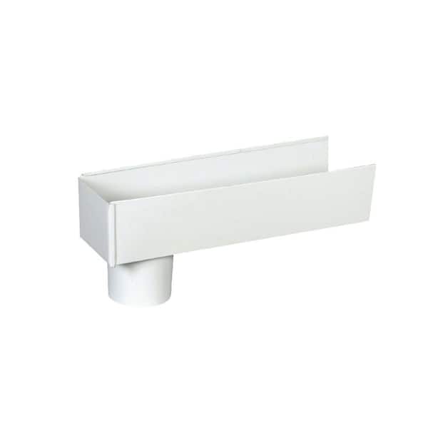4 in. Hi-Gloss White Aluminum Half-Round B-Outlet