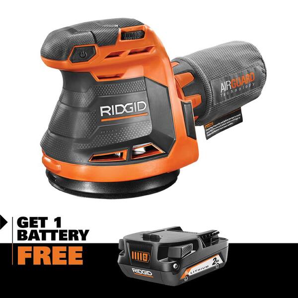 Ridgid 18V Cordless 5 in. Random Orbit Sander with 2.0 Ah Lithium-Ion Battery