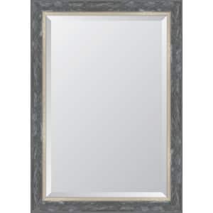 Medium Rectangle Silver Beveled Glass Classic Mirror (30 in. H x 42 in. W)