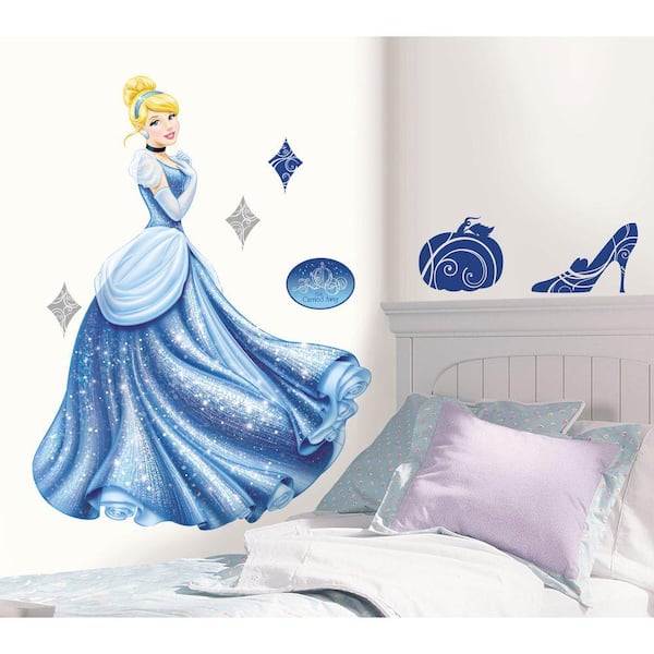 RoomMates 18 in. x 40 in. Disney Princess - Cinderella Glamour 18-Piece  Peel and Stick Giant Wall Decal RMK1957GM - The Home Depot