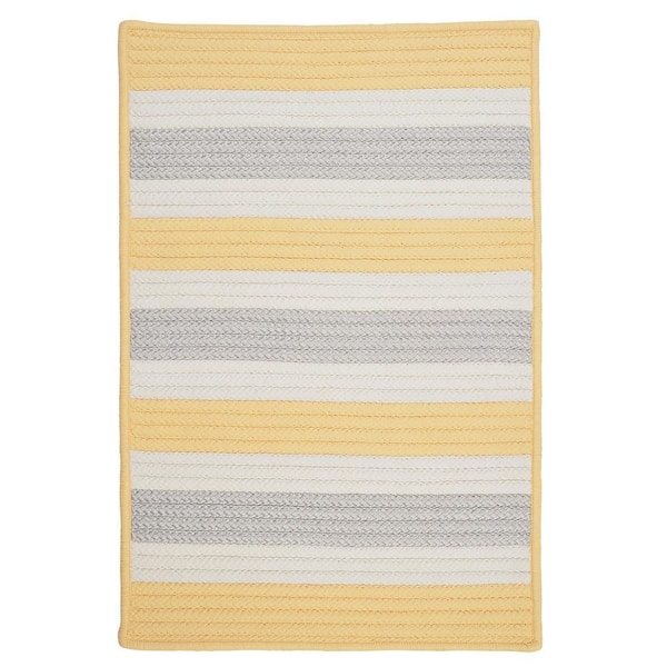 Home Decorators Collection Baxter Yellow Shimmer 12 ft. x 15 ft. Braided Indoor/Outdoor Patio Area Rug