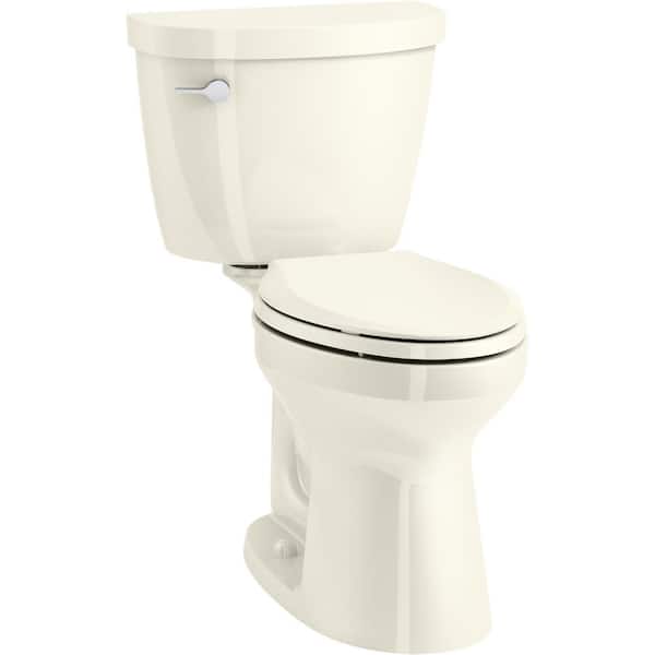 KOHLER Cimarron Comfort Height Revolution 360 2-Piece 1.28 GPF Single Flush Elongated Toilet in Biscuit, Seat Not Included