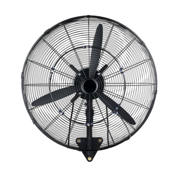 24-in. Wall-Mounted Fan with Oscillation & Mist, 3-Speed Settings, IP44-Rated, Extended Airflow for Various Settings