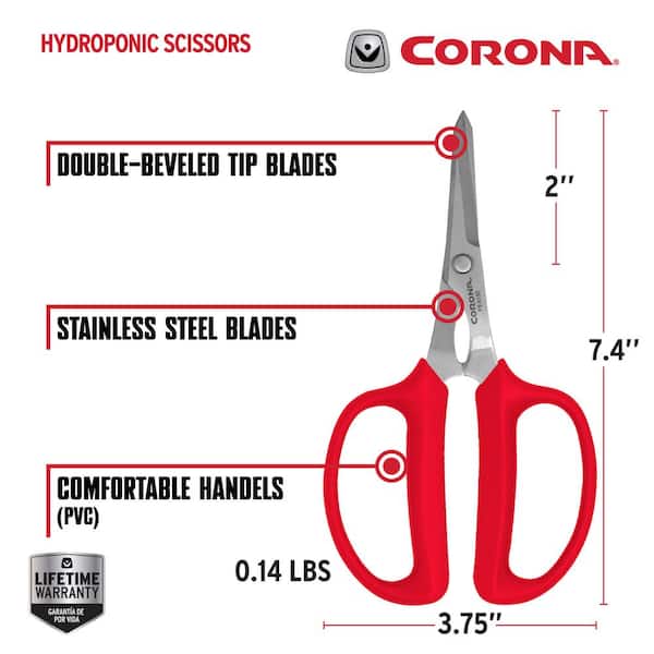 Corona 2 in. Stainless Steel Blade with Lightweight Red Handles
