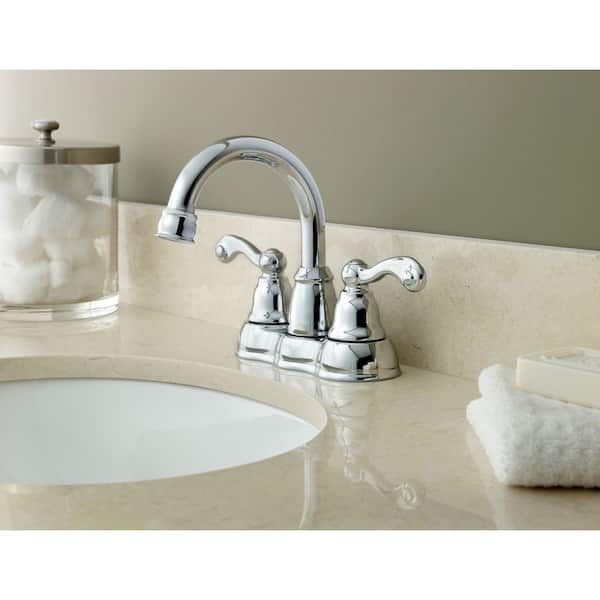 MOEN Traditional 4 in. Centerset 2-Handle Bathroom Sink Faucet