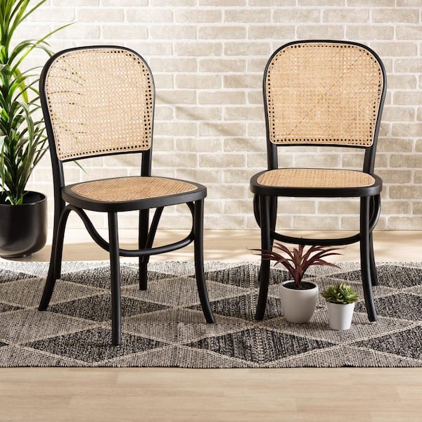 Baxton Studio Louis Beige and Black Dining Chair (Set of 2) 201-2P-12337-HD  - The Home Depot