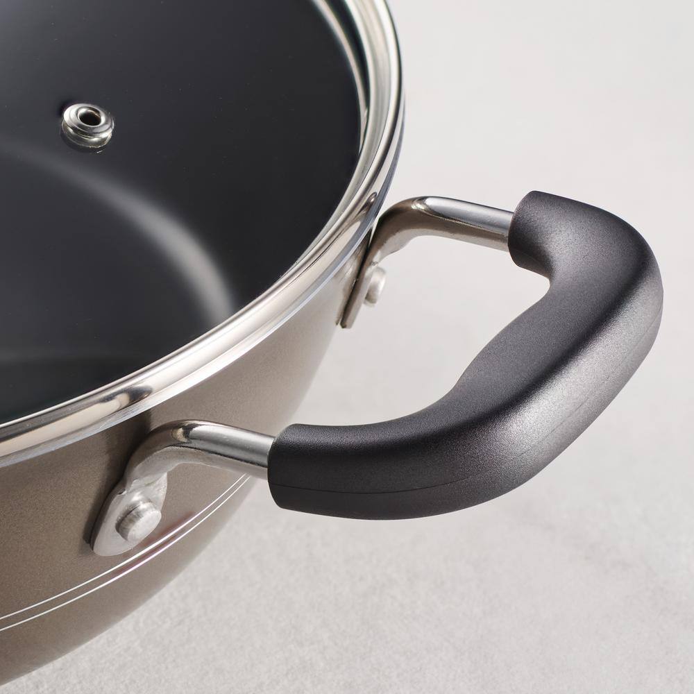 Hazelnut Aluminum Non-Stick 4.5 Quart Dutch Oven with Glass Lid