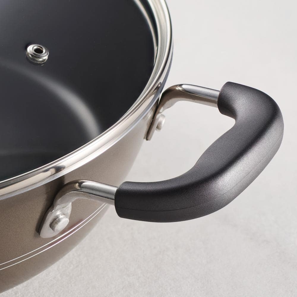 Sicilia 4.5 Qt Nonstick Aluminum Chef Pan with Glass Lid