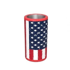 12 oz. Skinny Can Cooler for Slim Beer and Hard Seltzer, Doucle-Walled Stainless Steel Insulated Slim Cans, Red