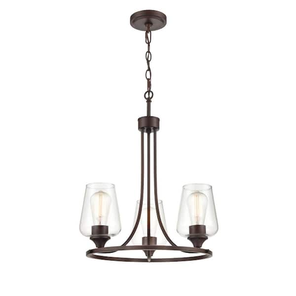 Millennium Lighting 3-Lights 18 in. Rubbed Bronze Chandelier