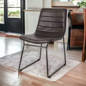 Black Upholstered Faux Leather Side Chair (Set Of 2)