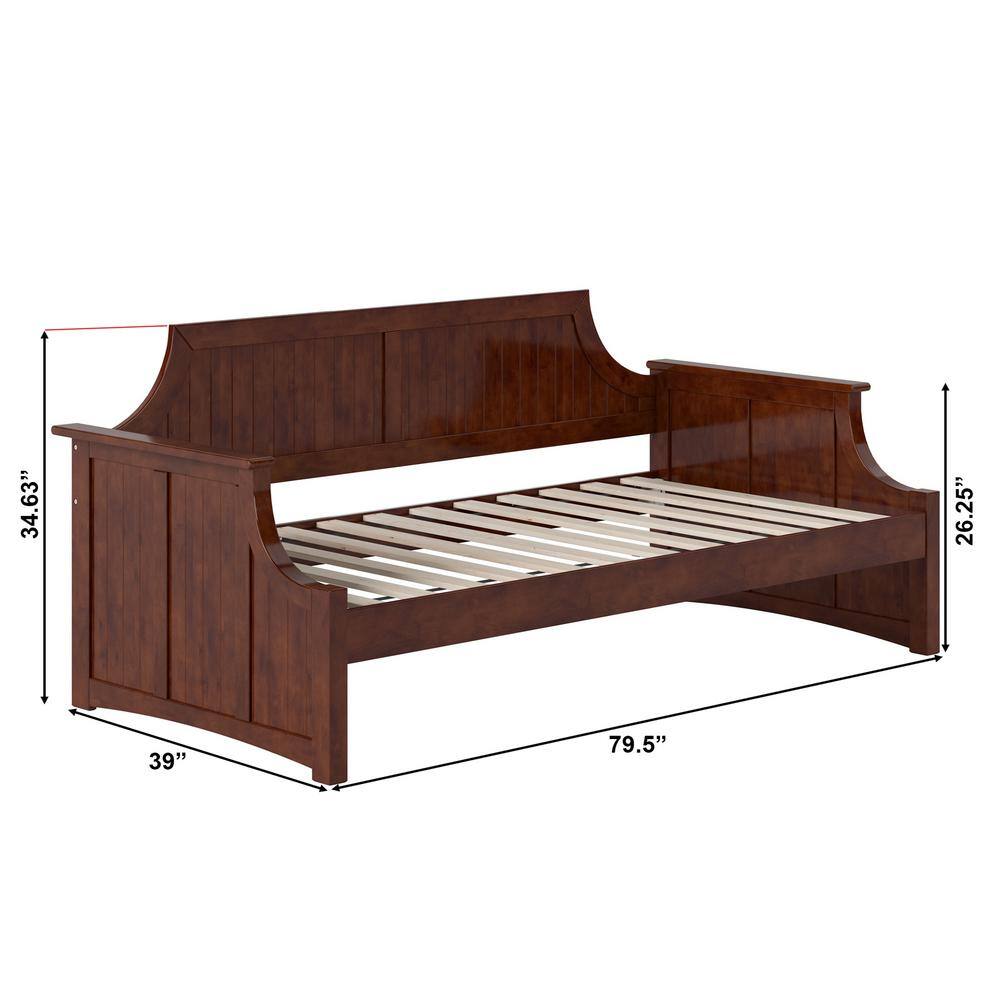 Cambridge Walnut Twin Wood Daybed Frame with Slats