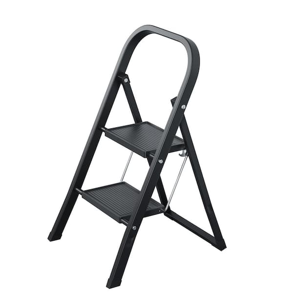 Unbranded 2-Step Steel Step Stool Ladder (6ft. Reach Height) 330 lbs. Load Capacity, Folding Step Ladder with Wide Anti-Slip Pedal