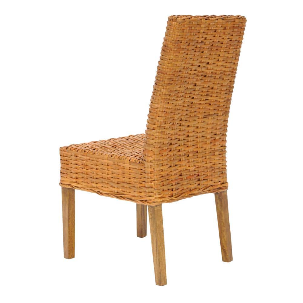 Parsons Transitional Honey Oak Cane Side Chair