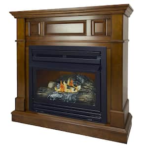 27,500 BTU 42 in. Convertible Ventless Natural Gas Fireplace in Heritage