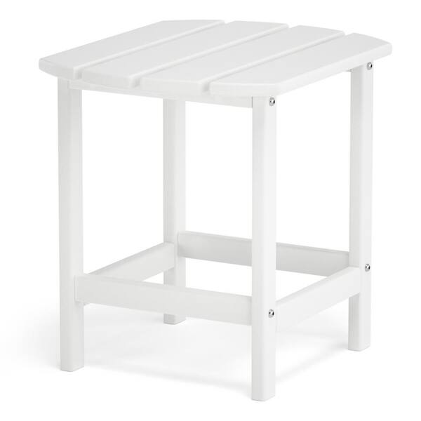 Sudzendf White Rectangle HDPE Plastic Outdoor Side Table For Patio   Outdoor Side Tables Ln20233627 64 600 