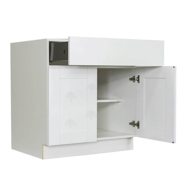 LIFEART CABINETRY Anchester Assembled 24 in. x 34.5 in. x 24 in. Base Cabinet with 2-Door and 1-Drawer in Classic White