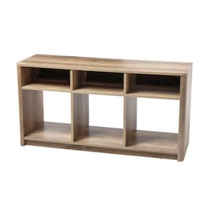 42 in. Radius Wood TV Stand with Storage in Coastal Oak