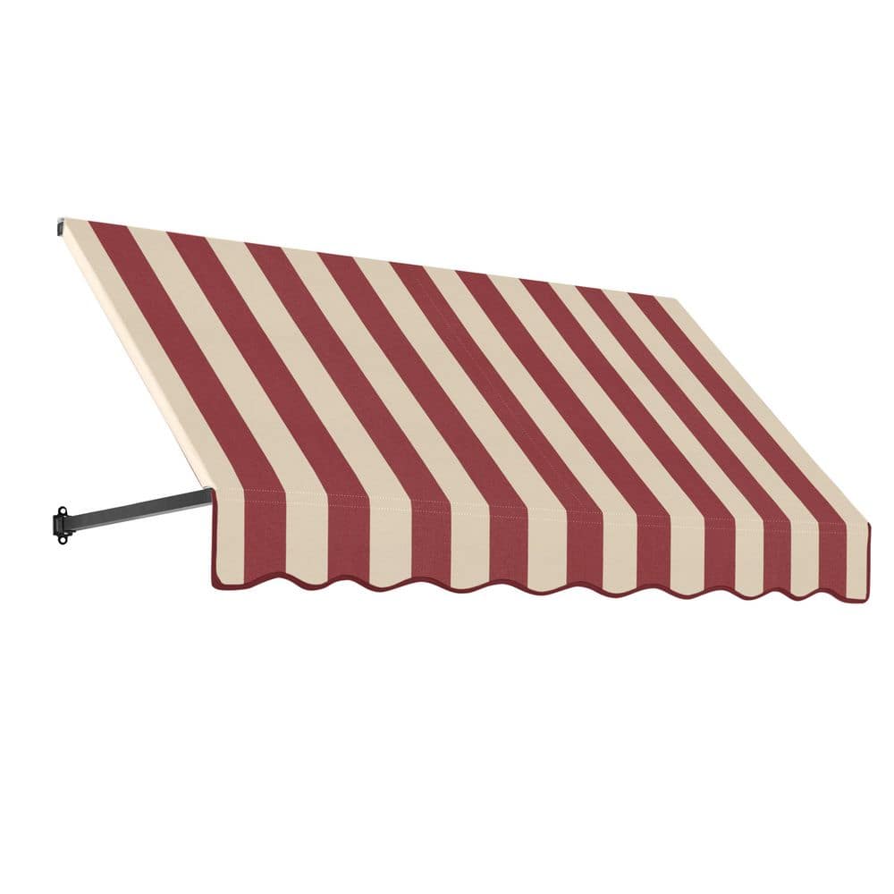 7.38 ft. Dallas Retro Acrylic Fabric Fixed Awning (88.5 in. W x 24 in. H x 36 in. D) in Burgundy/Tan Stripe price history on PriceWatchPro