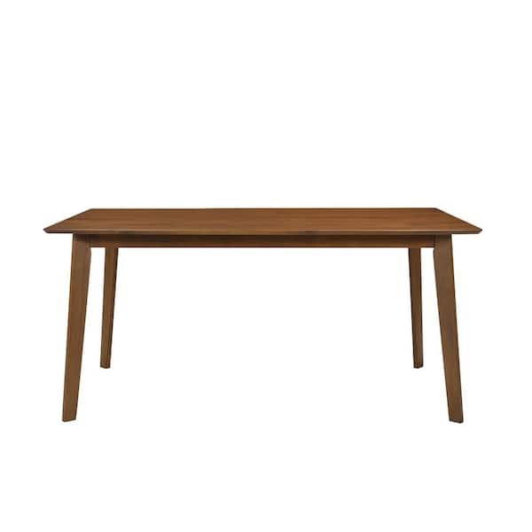 WESTINFURNITURE Nereida 63 in. Brown Solid Wood Mid Century Modern Dining Table