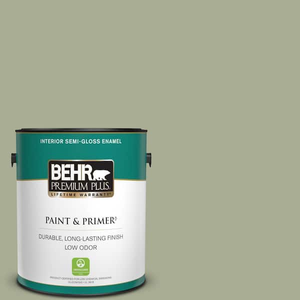 BEHR PREMIUM PLUS 1 gal. #S380-4 Bay Water Semi-Gloss Enamel Low Odor Interior Paint & Primer