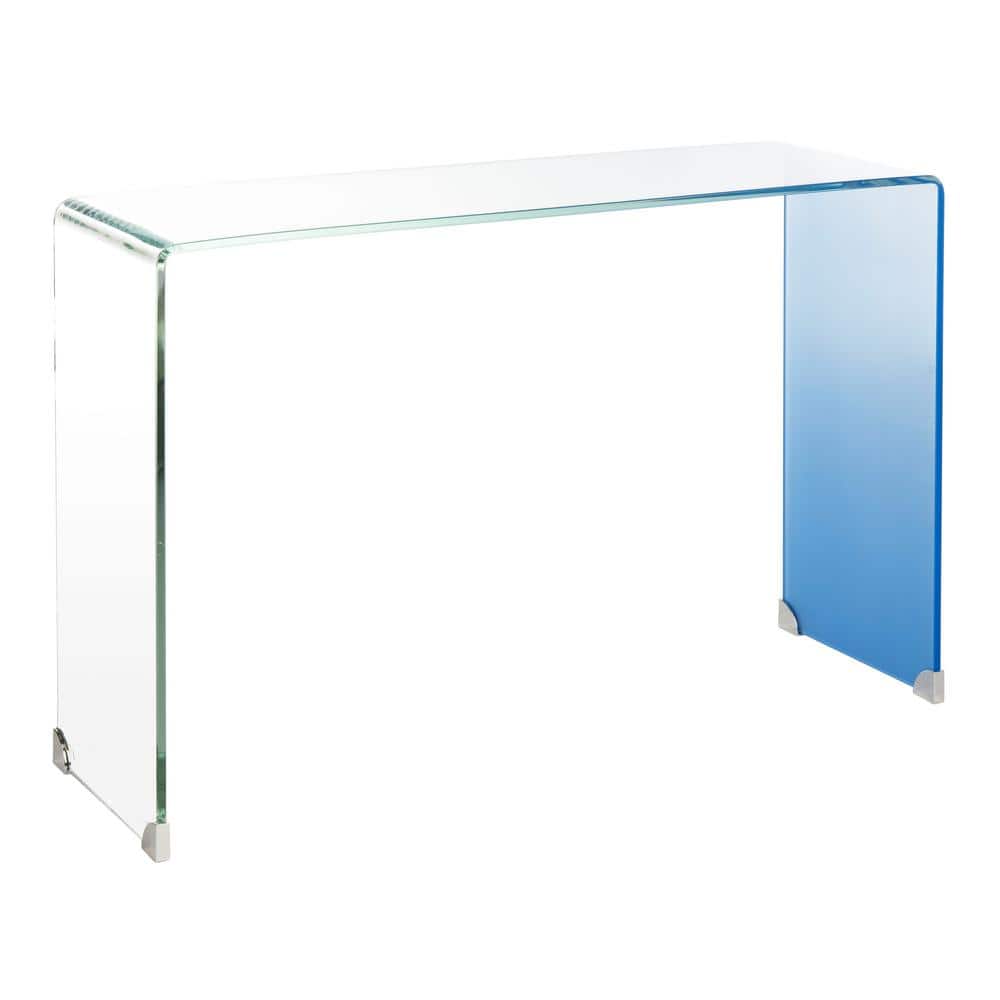 Crysta Ombre Clear and Blue Glass Hallway Table