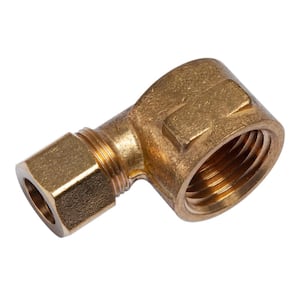 3/8 in. O.D. x 1/2 in. FIP Brass Compression 90-Degree Elbow Fitting (5-Pack)