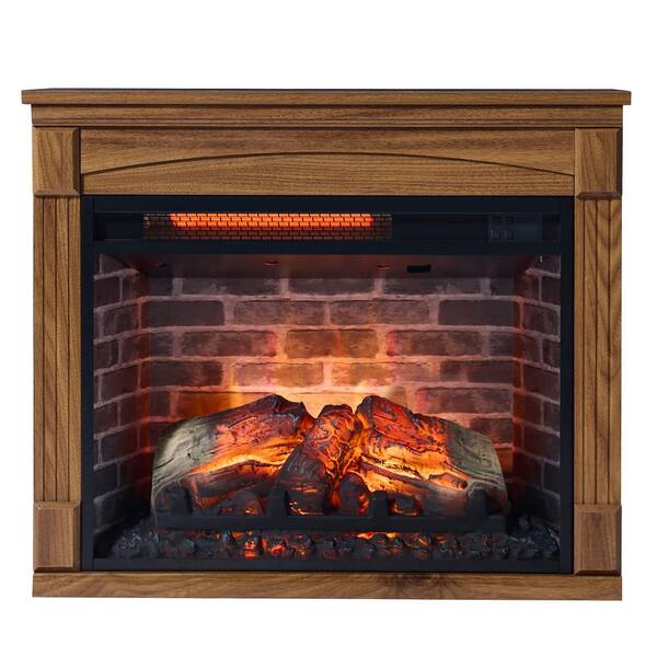 ToolCat 28 in. Freestanding Electric Fireplace Heater Mantel 400