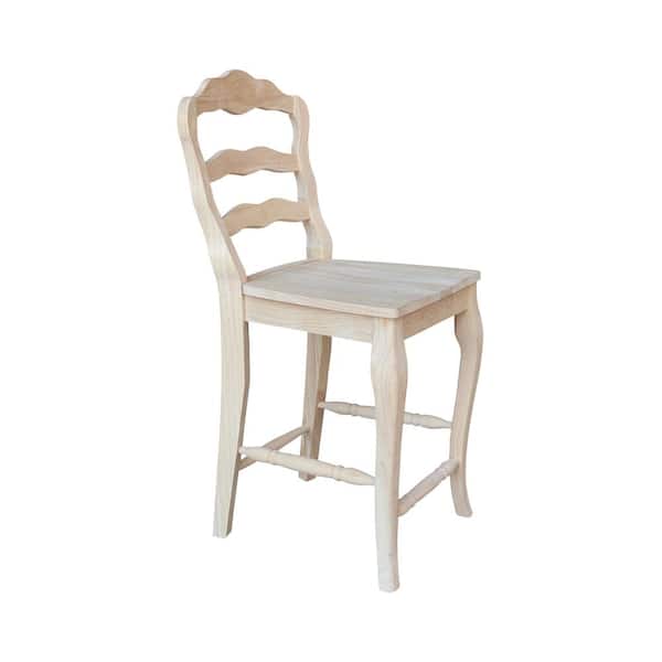 Versailles 24 in. Unfinished Wood Bar Stool