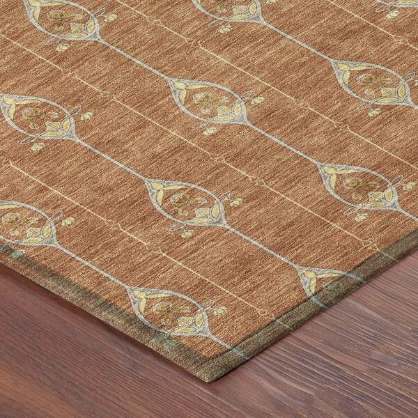 Chantille Machine Washable Indoor/Outdoor Abstract ACN2691 Rust 3 ft. x 5 ft. Area Rug