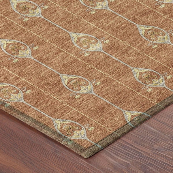 Chantille Machine Washable Indoor/Outdoor Abstract ACN2691 Rust 9 ft. x 12 ft. Area Rug