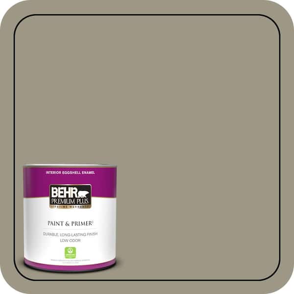 BEHR PREMIUM PLUS 1 qt. #PPU8-20 Dusty Olive Eggshell Enamel Low Odor Interior Paint & Primer
