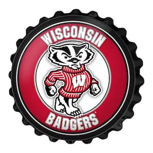 19 in. Wisconsin Badgers Mascot Plastic Bottle Cap Decorative Sign