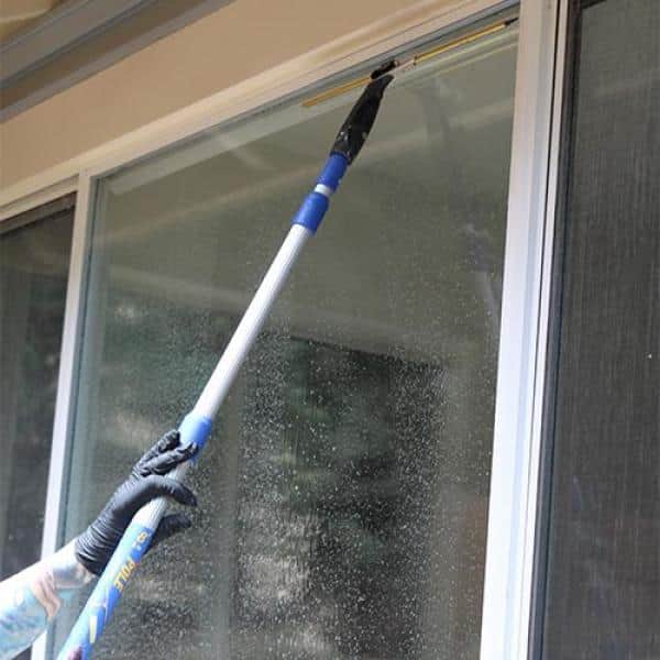 Adjustable 8 ft Silver and Blue Aluminum Extension Pole