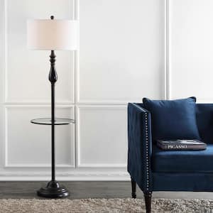 Laine 60 in. Metal/Glass LED Side Table and Floor Lamp, Oil Rubbed Bronze