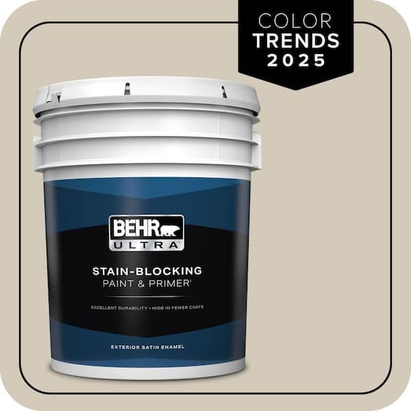 BEHR ULTRA 5 gal. Designer Collection #DC-010 Even Better Beige Satin Enamel Exterior Paint & Primer