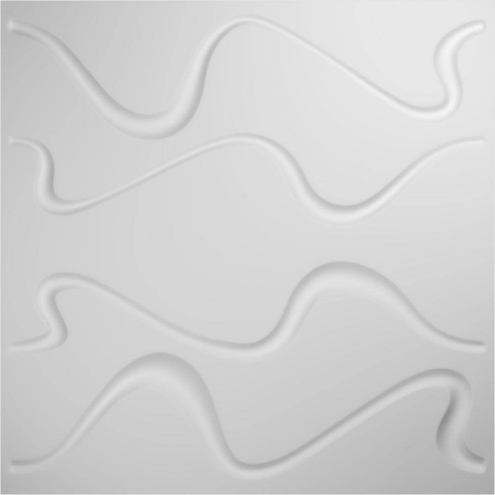 White Textured PVC 3D Decorative Wall Panel 19.63" x 19.63"